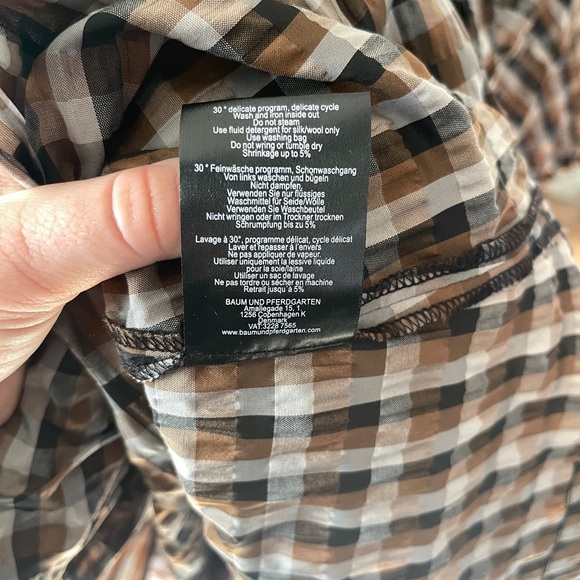 Baum und Pferdgarten Adalaine Checked Wrap Dress in Tabacco Gingham midi - Picture 16 of 16